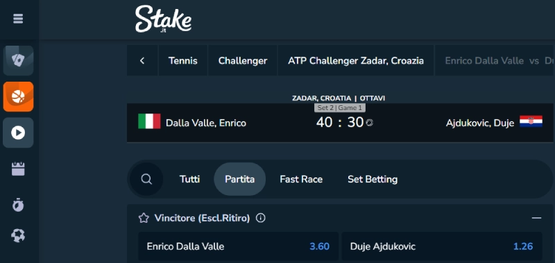 Scommesse live Stake.it